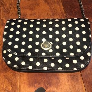 Anthropologie Calf Hair Polka Dot Bag